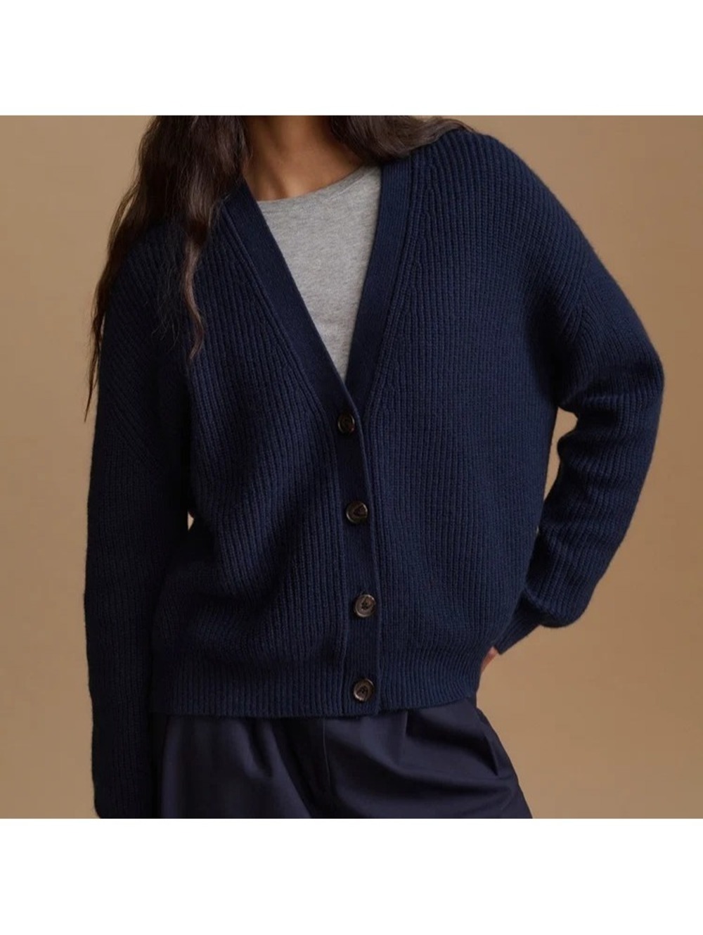 Jenni Kayne Size S Cropped Cashmere Cocoon Cardigan (Navy) Brand New